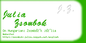 julia zsombok business card